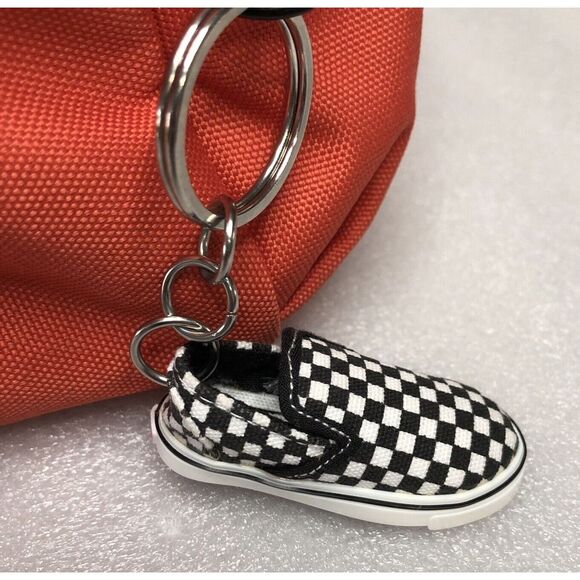 Vans Got This Mini Backpack Orange Black/White Checkered Strap & Keychain UNISEX - Picture 14 of 16